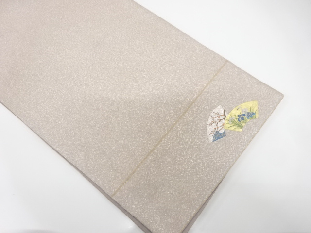 アンティーク　地紙に花鳥模様織り出し袋帯（材料）